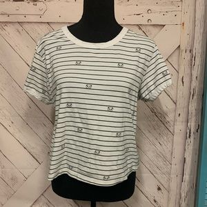 Panda striped crop top